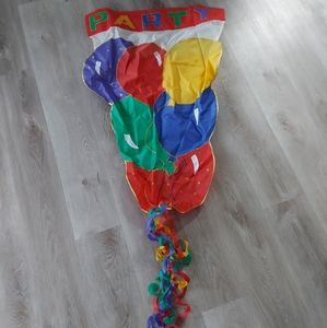Full size PARTY flag with streamers